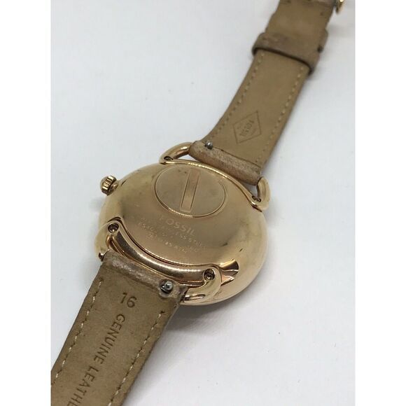 Fossil ES4021 Tailor Women’s Light Brown Leather Analog Dial Genuine Watch Z847 - Picture 6 of 8